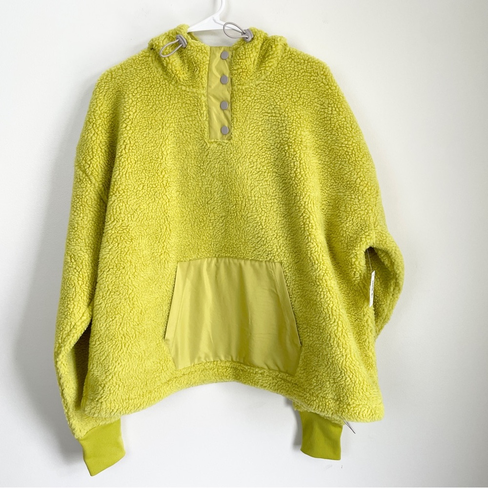 Cozy Bright Olive Green Fleece Hoodie